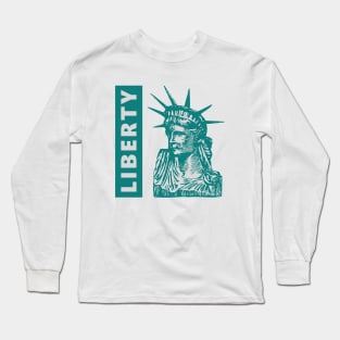 Statue of Liberty Green Long Sleeve T-Shirt